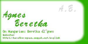 agnes beretka business card